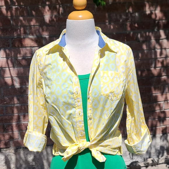NWT Talbots yellow summer blouse - Picture 1 of 8